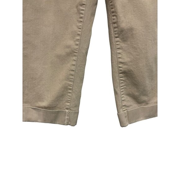 NYDJ Women's Tan Cropped Capris Rhinestone Detail Pants Size 10 - Picture 3 of 12
